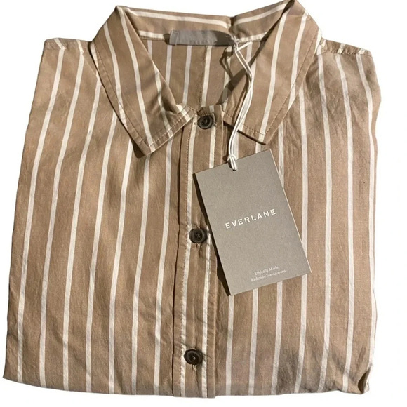EVERLANE NEW NWT WOMENS TOPS BLOUSE SILKY COTTON SHIRT SIZE SMALL - Picture 8 of 9